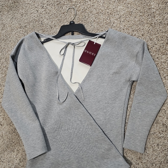 Gucci Wool-Blend Gray Stretch Dress Size S NWT - Picture 15 of 16